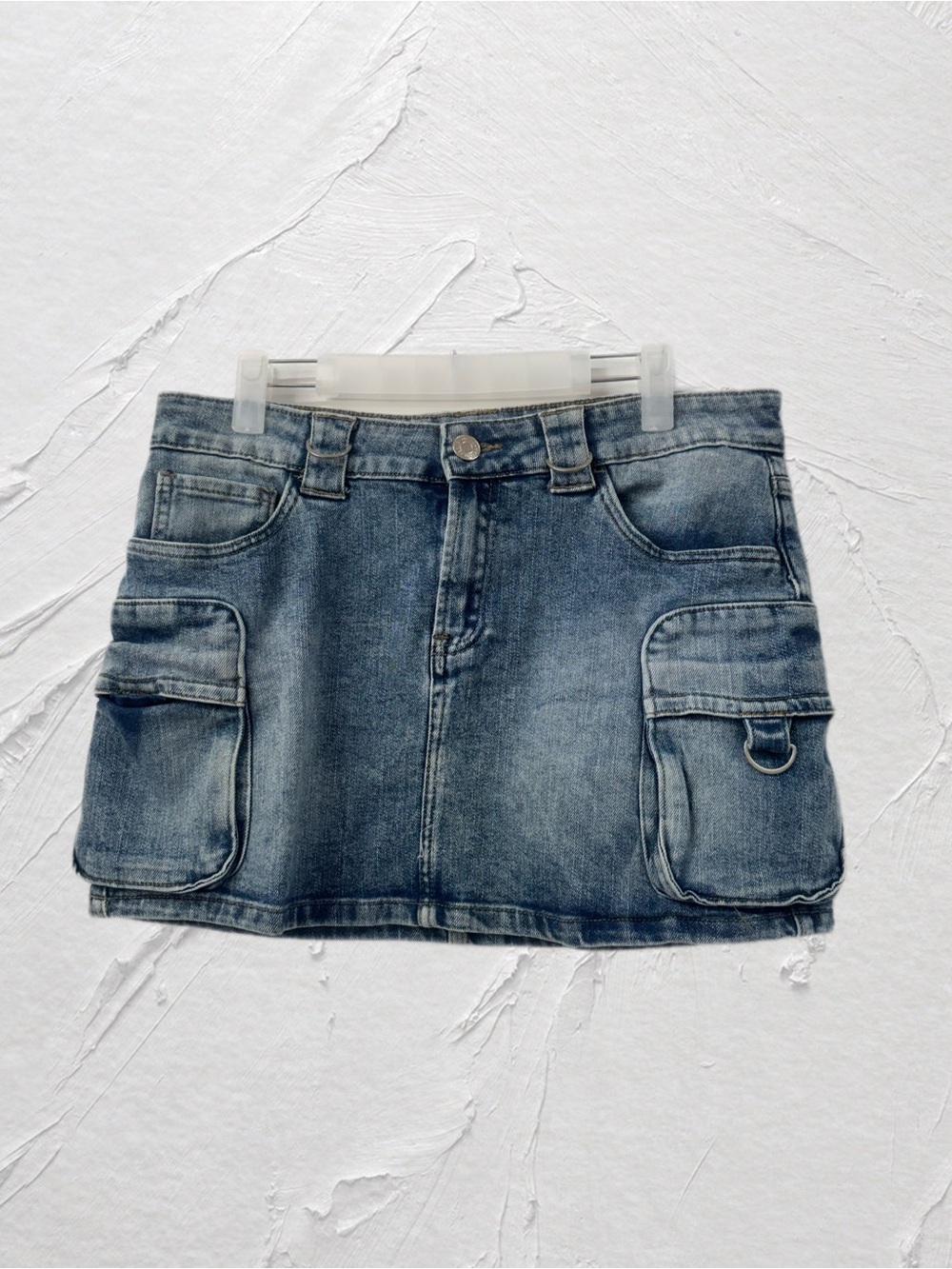 YMI Y2K Blue Jean Denim Cargo Mini Skirt Sz 7/28
